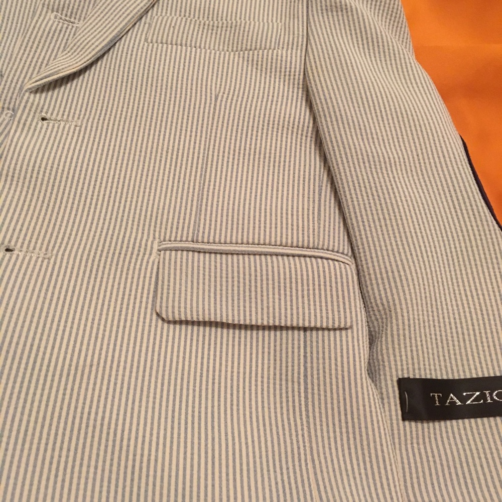NWT BOY’S 3-PC. SUIT BLUE MOCK SEERSUCKER - Picture 7 of 7